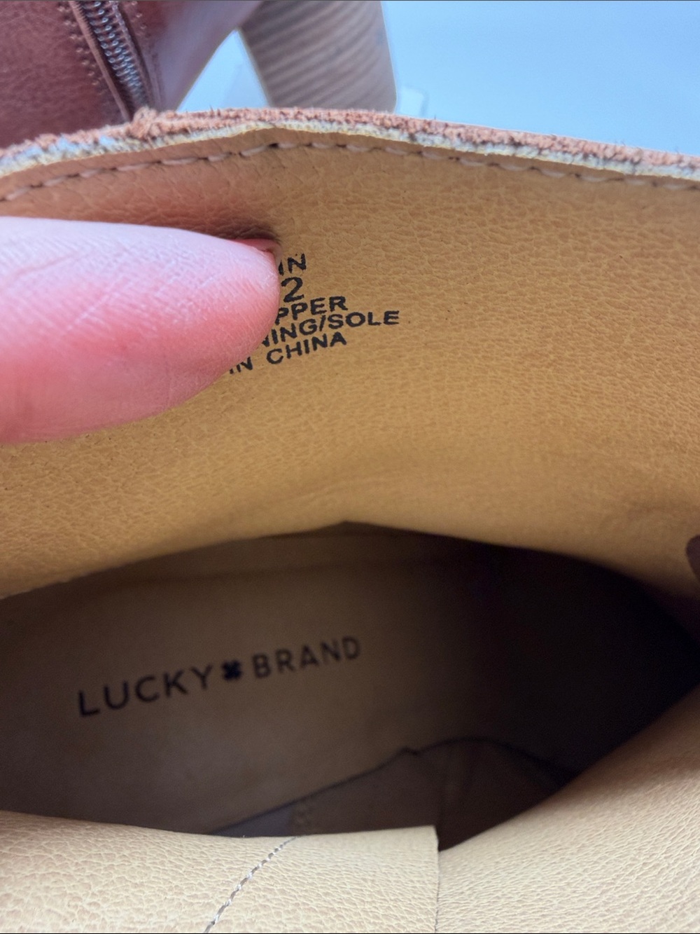 Lucky Brand Sheirin Brown Leather Block Heel Ankle Boots Size 10 - Picture 3 of 11